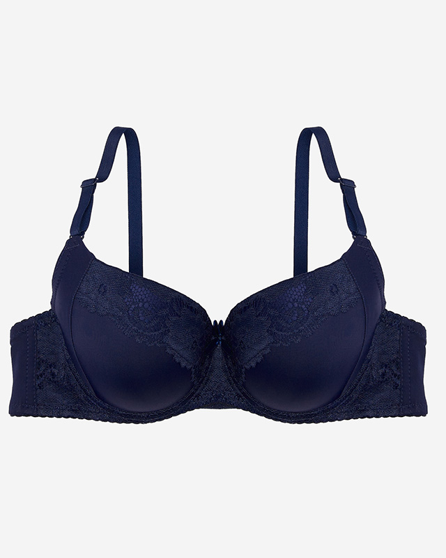 Námořnická modrá dámská podprsenka s krajkou - Spodní prádlo
