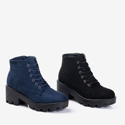 Чорні плоскі ботильйони на шнурівці Buster - Взуття