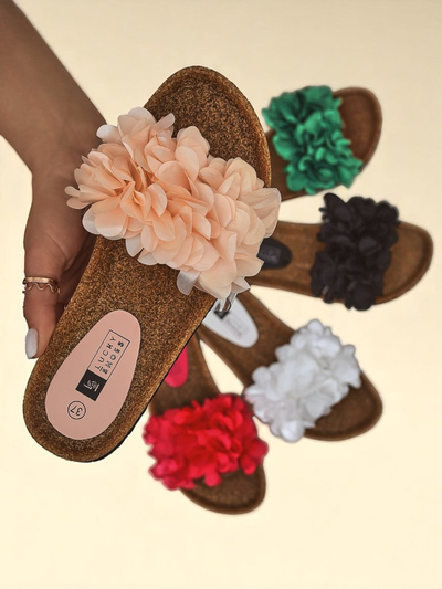 Royalfashion Dámské žabky s kvítky Flora Soft