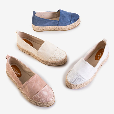 Бежеві жіночі еспадрильї на платформі з оздобленням Tinika