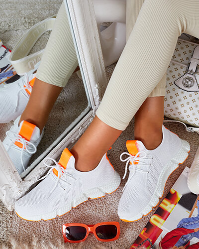 Bílá a oranžová dámská sportovní obuv Baym - Obuv