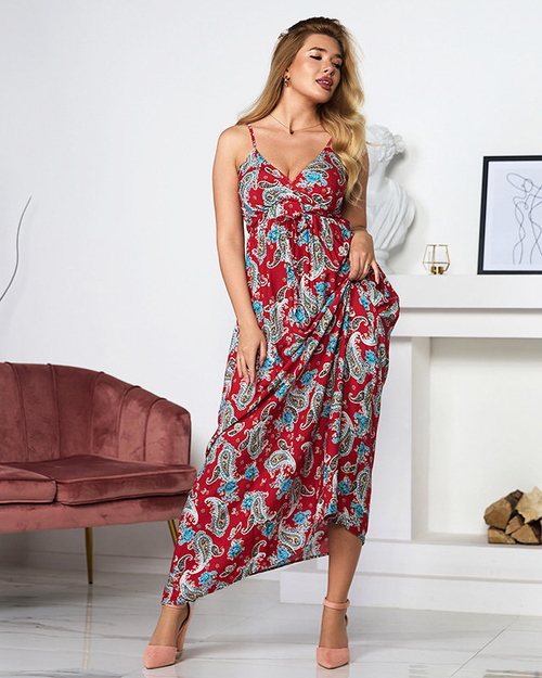 Повітряне червоне жіноче плаття максі - Одяг