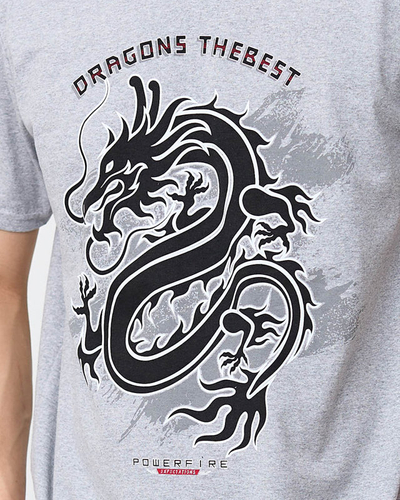 Šedé bavlněné pánské tričko s potiskem - Oblečení