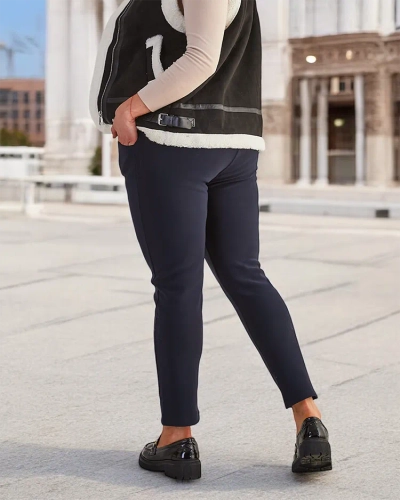 Royalfashion Dámské zateplené tregínové kalhoty PLUS SIZE