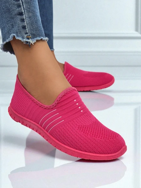 Dámské mokasíny Perseida komfortní tkanina oranžová na jaro a léto