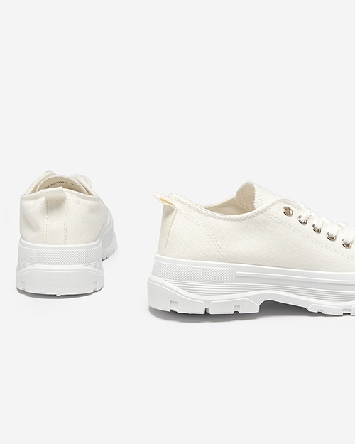 Білі екрю жіночі кеди на високій підошві Mytiko