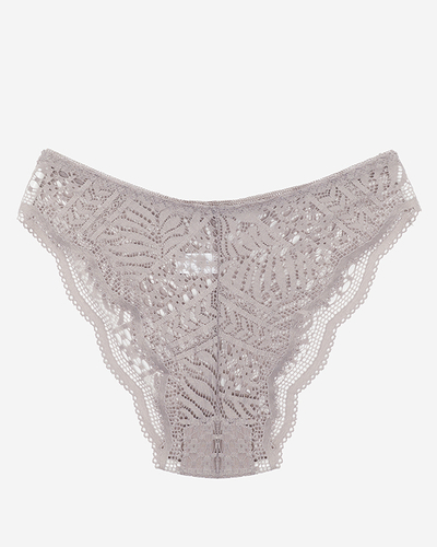 Šedé krajkové kalhotky pro ženy, slipy - Spodní prádlo