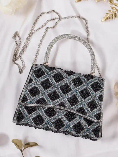 Royalfashion Malá dámská kabelka zdobená zirkony a perlami