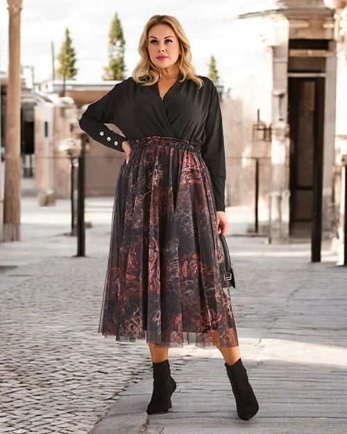 Жіноча двошарова міді-спідня від Royalfashion