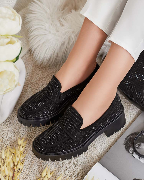 Royalfashion Жіночі мокасини з цирконами Epolls