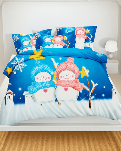 Різдвяна постільна білизна Royalfashion 140x200 комплект з 4-х частин