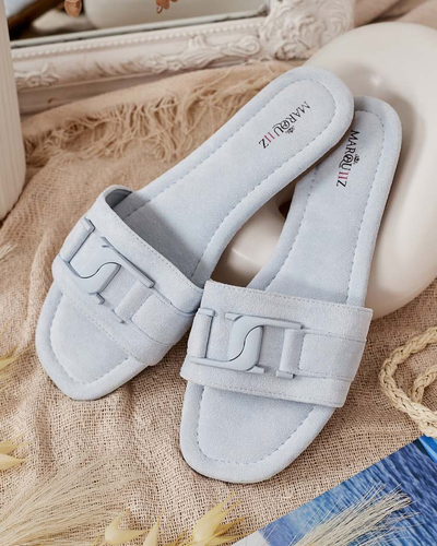 Royalfashion Modré dámské žabky s přezkou Rydr