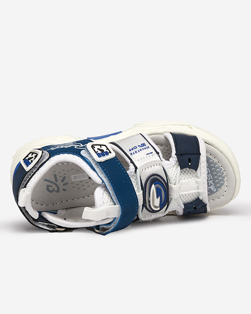 Білі та темно-сині босоніжки для хлопчиків з липучками Roser-Footwear