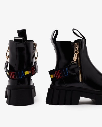 Royalfashion Чорні жіночі черевики з екошкіри Ceriop