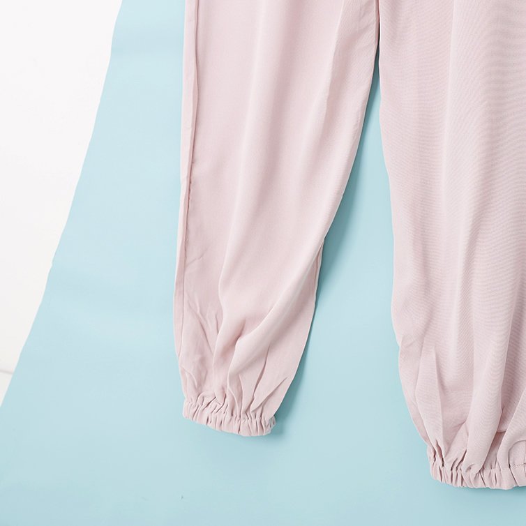 Světle růžová dámská bavlněná kombinéza s knoflíky - Oblečení