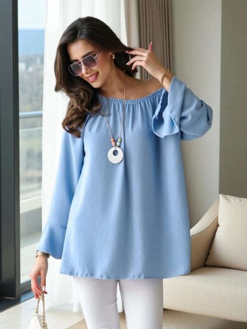 Royalfashion Жіноча блузка, натхнена іспанським стилем, з рюшем