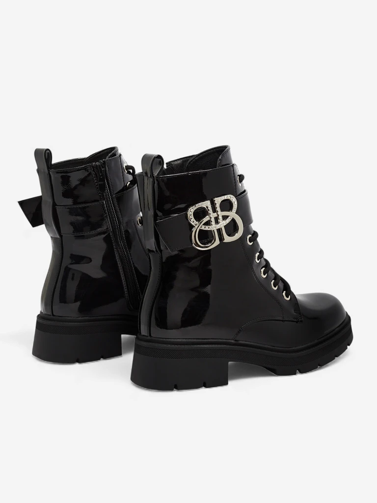 Lakované dámské workery z eko kůže Veuli