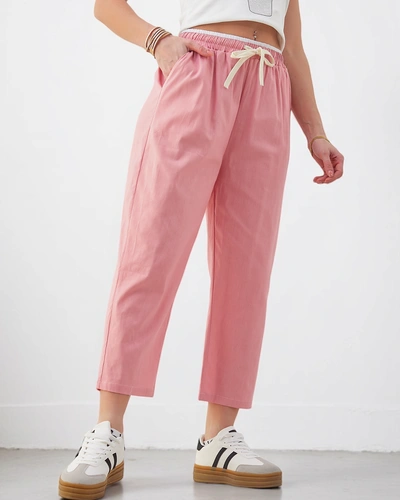 Royalfashion Dámské bavlněné široké kalhoty s možností stažení