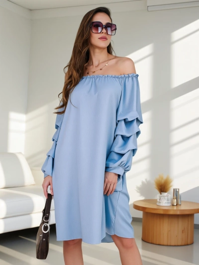 Royalfashion Hladké dámské šaty a la španělské s volány