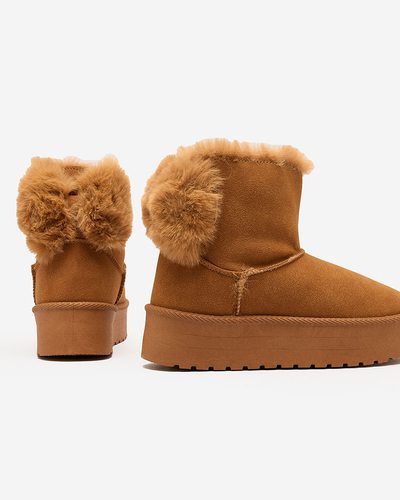 Чоботи Royalfashion Boots a'la snow boots жіночі верблюжого кольору Goroggo