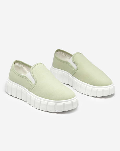 Зелені жіночі сліпони на масивній підошві Tenri