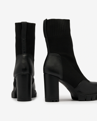 Royalfashion Black Dámské boty Flexi s vyšším podpatkem