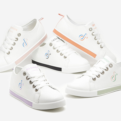 Bílofialové dámské tenisky Tictoa - Footwear