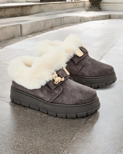 Royalfashion Dámské krátké boty a'la snow boots Dobis