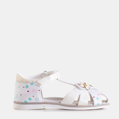 Білі дитячі босоніжки з оздобленнями Laluna