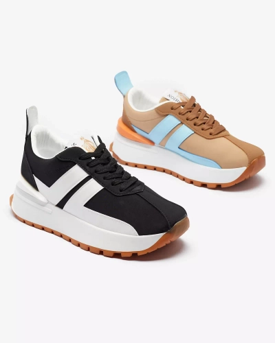 Černá dámská sportovní obuv z ekokůže s barevnými vsadkami Tifora- Obuv