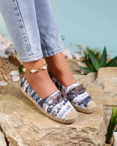 Royalfashion Černé dámské espadrilky s potiskem Serffio