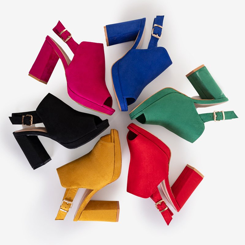 Зелені жіночі босоніжки на високих підборах Wefira