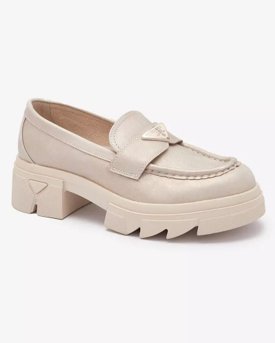 Жіночі золоті мокасини з декором Sarix - Взуття