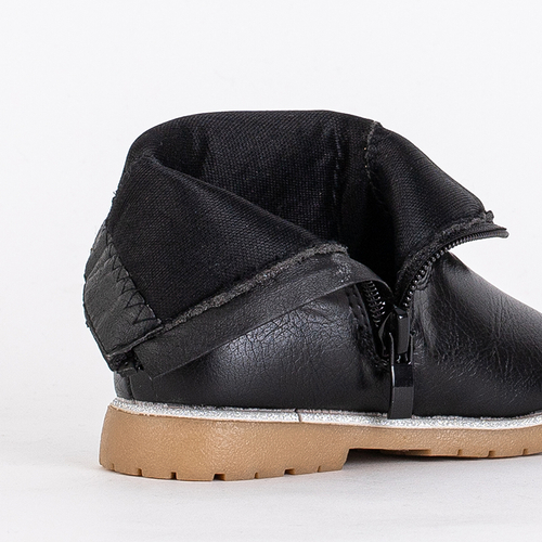 Чорні дитячі чоботи з оздобленням Nokimi