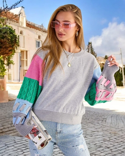 Жіночий світшот Royalfashion з різнокольоровими рукавами