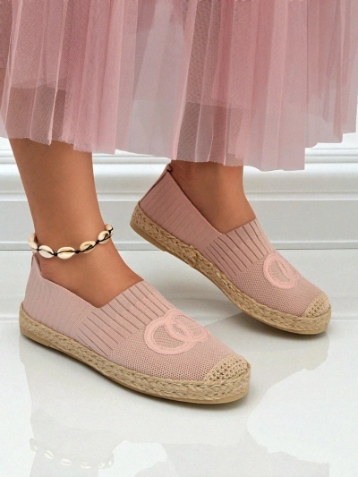 Dámské espadrilky Theodora růžové z semišové ekologické kůže, ploché