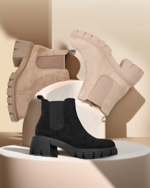 Жіночі оксамитові чоботи на шпильці Royalfashion