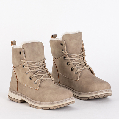 Dámské béžové matné kozačky Misqa- Footwear