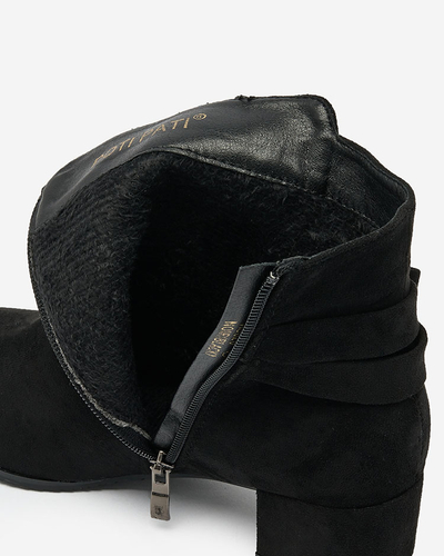 Royalfashion Černé dámské nízké kozačky na jehlovém podpatku Referra