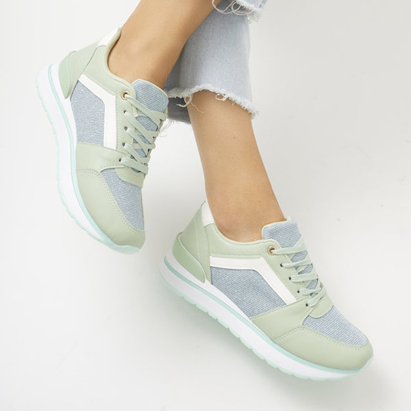 Zelené dámské sportovní tenisky se třpytkami Berilan - Obuv