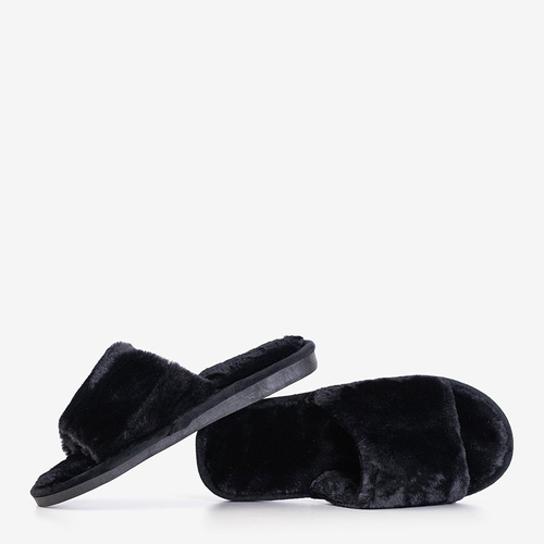 Чорні жіночі тапочки з штучним хутром Ramane - Взуття
