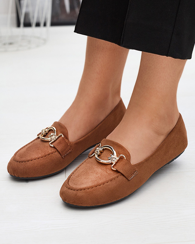 Коричневі жіночі лофери з пряжкою Brussi