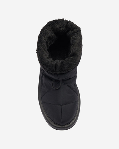 Чорні жіночі утеплені черевики а-ля снігоступи Kaliolen - Взуття