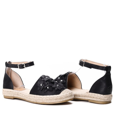 Czarne, odkryte espadryle - Obuwie