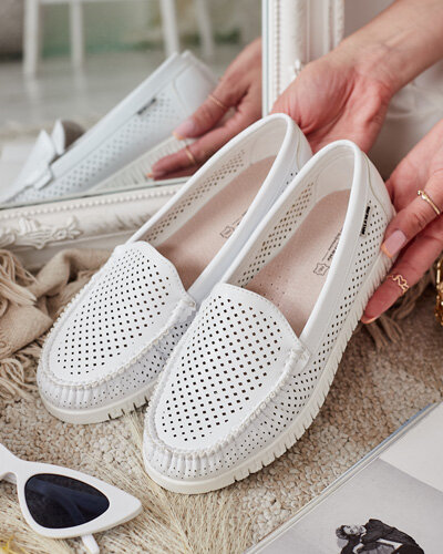 Royalfashion Dámské kožené mokasíny Nafis