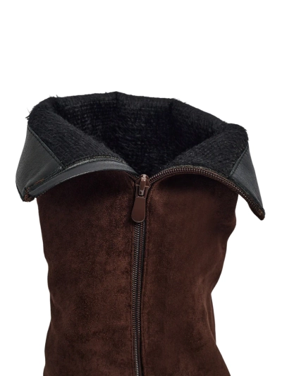 Dámské kozačky eko semišové se svrškem Ismara