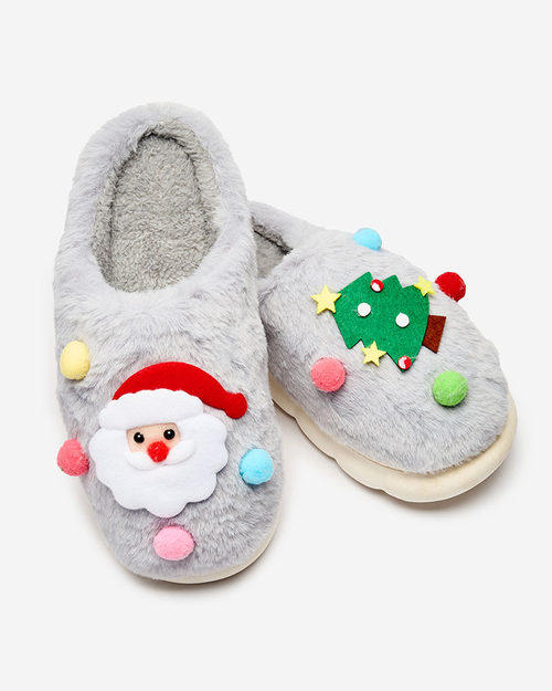 Різдвяні жіночі капці Royalfashion сірі Fertemse