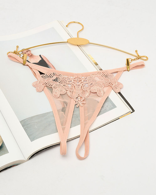 Жіночі стрінги Royalfashion Lace бежеві