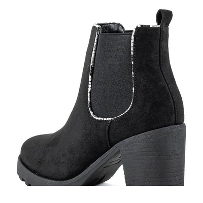 Černé boty na vyšším sloupku Travolte - Obuv