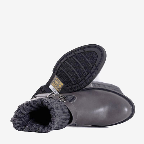 Сірі черевики з декоративним носком Kyla - Взуття